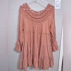 Free people Crochet Tiered Swing Dress